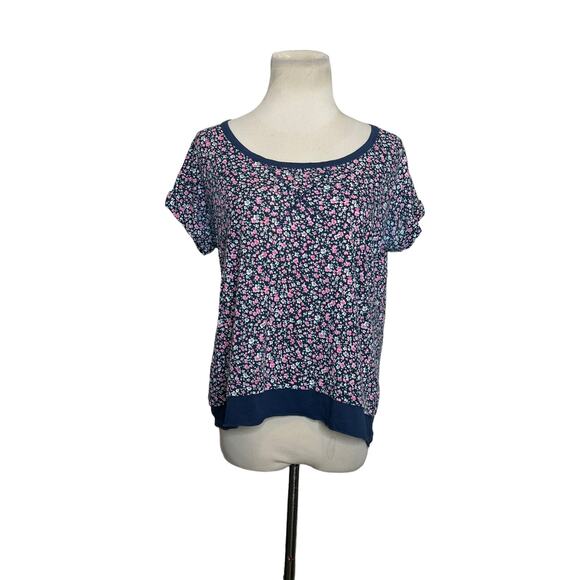 Splendid blue floral short sleeves top size XS - Picture 7 of 13